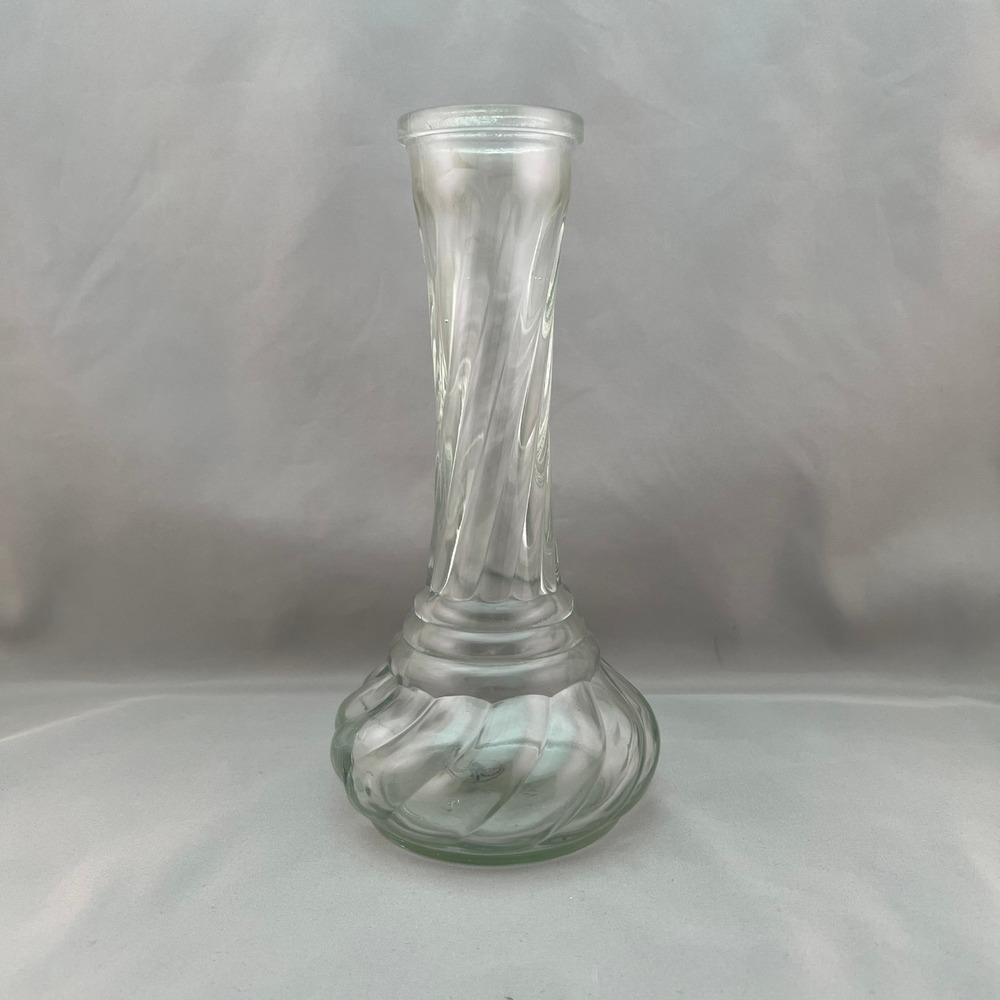 CFG Spiral Optic Glass Vase Home Decor Clear Excellent Swirl Twist CL12
